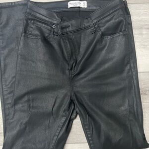 Abercrombie & Fitch Charcoal High-Rise faux leather  Pants